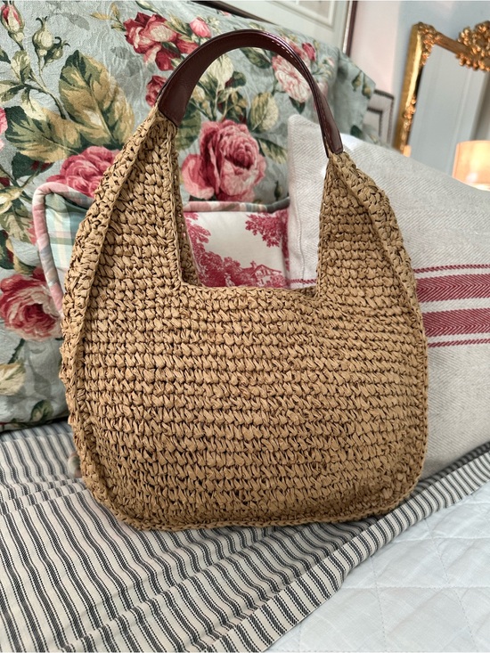 J. Crew Handbags - J Crew hand knotted straw shoulder bag NWT